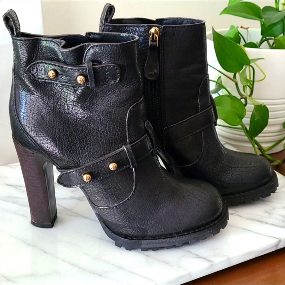 Tory Burch bootie Landers Blaxk Motocycle Ankle Zip Boots
